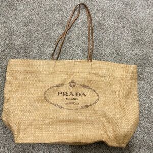 Prada Beige Tote with Brown Accents
